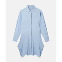 stella mccartney - robe chemise à manches bouffantes, femme, bleu ciel, taille: 34