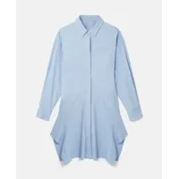 stella mccartney - robe chemise à manches bouffantes, femme, bleu ciel, taille: 40