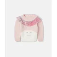 stella mccartney - robe patineuse avec broderie fleur, femme, pink, taille: 12m
