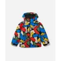stella mccartney - veste à capuche à touches de couleur abstraites effet bavure, femme, multicolore, taille: 10