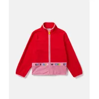 stella mccartney - veste zippee avec bande logo, femme, rouge, taille: 10