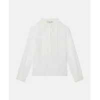 stella mccartney - pleated tuxedo shirt, femme, white, taille: 10