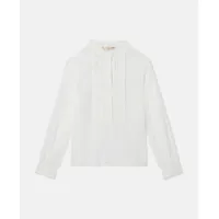 stella mccartney - pleated tuxedo shirt, femme, white, taille: 12