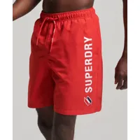 superdry homme short de bain 48 cm recyclé avec motif appliqué rouge taille: s