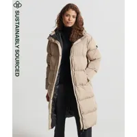superdry femme manteau long à garnissage synthétique marron taille: 44