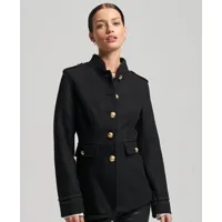 superdry femme manteau court en laine de style militaire noir taille: 38