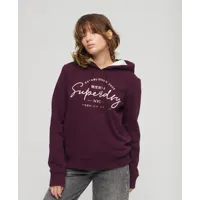 superdry dames sweat à capuche et logo métallisé luxe, violet, taille: 36