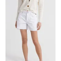 superdry femme short en jean mi-long blanc taille: 34