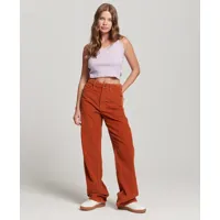superdry femme pantalon large en velours côtelé vintage marron taille: 32/32