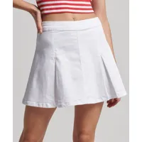 superdry femme jupe plissée vintage line blanc taille: 38
