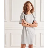 superdry femme robe t-shirt en modale de coton gris clair taille: 38