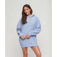 superdry femme robe sweat à capuche essential bleu taille: 10-12