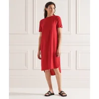 superdry femme robe droite à ourlet arrondi rouge taille: 38