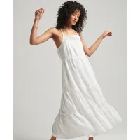 superdry femme robe caraco longue à dentelle vintage blanc taille: 38