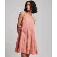 superdry femme robe courte caraco de plage rose taille: 40