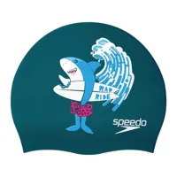 speedo printed junior swimming cap bleu