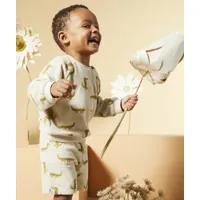 bermuda bébé garçon matière éponge en fibres recyclées imprimé croco