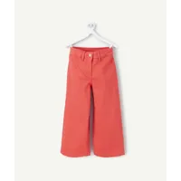 pantalon large fille en fibres recyclées rouge - 2-3 a