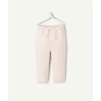 pantalon droit bébé fille en gaze de coton rose pastel - 12 m