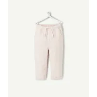 pantalon droit bébé fille en gaze de coton rose pastel - 24 m