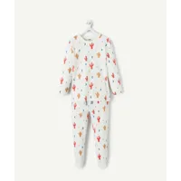 pyjama garçon en coton bio écru avec imprimé cactus et lune coloré - 2 a