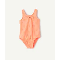 maillot de bain 1 pièce bébé fille en fibres recyclées orange fluo imprimé coeur - 12 m