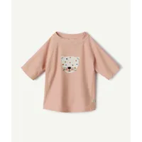 t-shirt manches courtes bébé fille anti-uv rose avec motif léopard - 13-18m