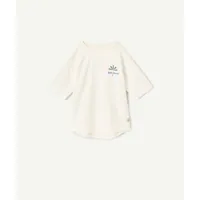 t-shirt manches courtes mixte anti-uv écru motif palmier - 19-24m