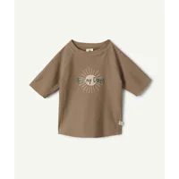 t-shirt manches courtes bébé fille anti-uv marron avec motif soleil - 13-18m