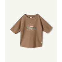 t-shirt manches courtes bébé fille anti-uv marron avec motif soleil - 19-24m