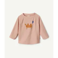 t-shirt manches longues bébé fille anti-uv rose avec motif chameau - 3-6 m
