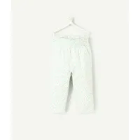 pantalon droit bébé fille blanc imprimé fleurs - 12 m