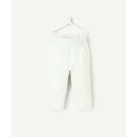 pantalon droit bébé fille blanc imprimé fleurs - 1 m