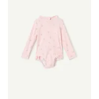 maillot de bain 1 pièce bébé fille rose avec imprimé avec volants - 12-24m