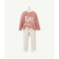 pyjama fille en velours rose avec coeurs - 5 a