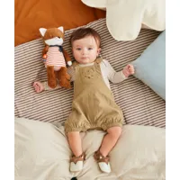 combishort bébé en velours côtelé marron - 1 m