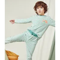 pyjama garçon imprimé à rayures avec message - 12 a