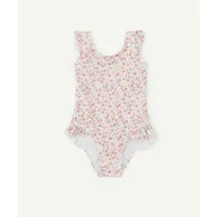 maillot de bain 1 pièce bébé fille en polyester recyclé fleuri - 62-68