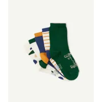 lot de 5 chaussettes hautes garçon colorées avec motifs crocodiles - 27-30