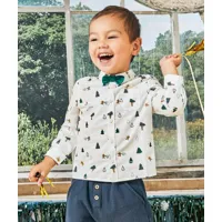 chemise bébé garçon blanche avec imprimé thème noël et noeud papillon vert - 18 m