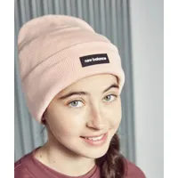 bonnet à revers rose en acrylique avec logo