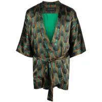 ozwald boateng- printed silk short kimono