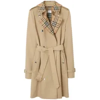 burberry- vintage check motiv cotton trench coat