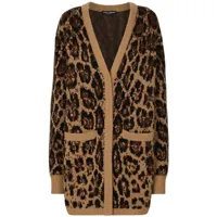 dolce & gabbana- leopard print cashmere cardigan