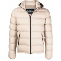 herno- hooded short down jacket