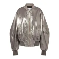 the attico- mirrored leather bomber jacket - runway
