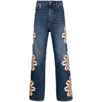 bluemarble- embroidered bootcut denim jeans