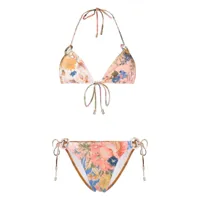 zimmermann- floral print ring bikini set