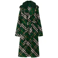 burberry- check cotton trench coat