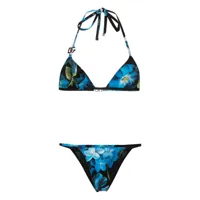 dolce & gabbana- flower print triangle bikini set